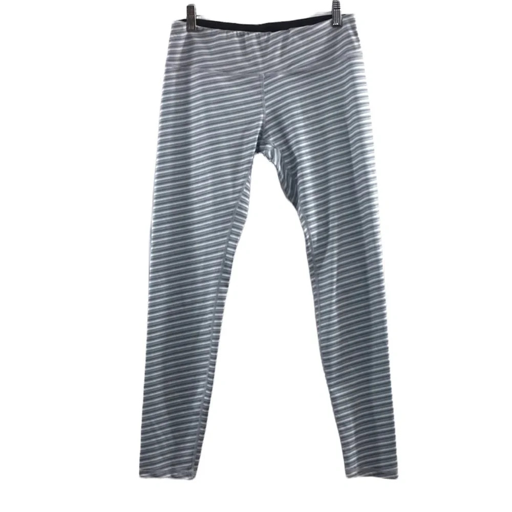 Ododos Gray White Striped Activewear Pants Womens Medium Running‎ Pull On
